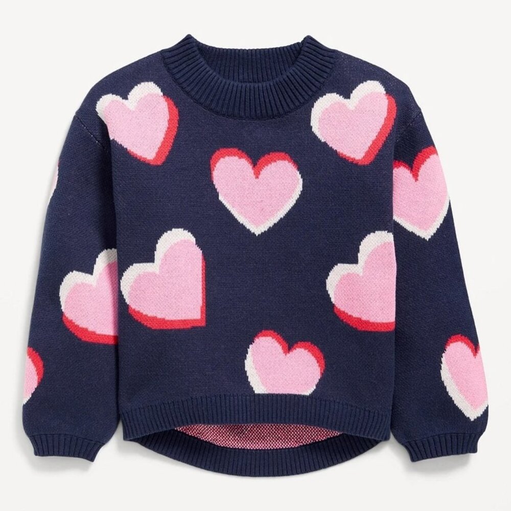 Old Navy Printed Loose Puffy-Sleeve Sweater for Toddler Girls 4T